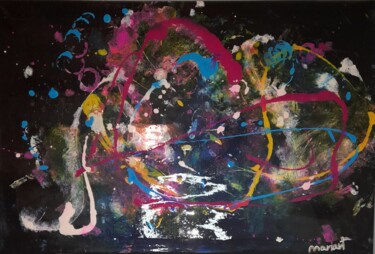 Painting titled "Cosmos" by Manuart, Original Artwork, Acrylic Mounted on Wood Stretcher frame