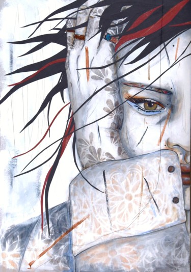 Картина под названием "James" - Emmanuelle Martin, Подлинное произведение искусства, Акрил