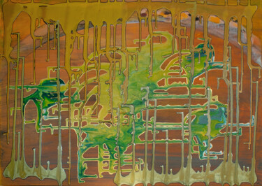 Картина под названием "Let it flow" - Manuel Backer, Подлинное произведение искусства, Акрил Установлен на Деревянная рама д…