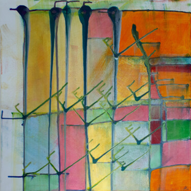 Картина под названием "Fenster" - Manuel Backer, Подлинное произведение искусства, Акрил Установлен на Деревянная рама для н…