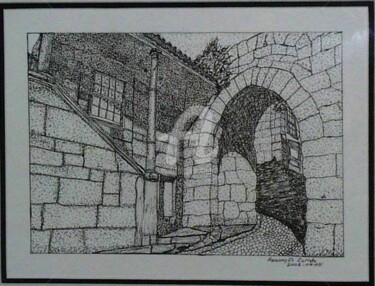 Desenho intitulada "casa-do-paco-episco…" por Assunção Carreto, Obras de arte originais, Tinta
