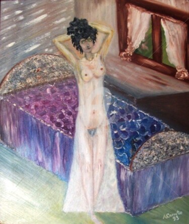 Pintura intitulada "nu-feminino-iii.jpg" por Assunção Carreto, Obras de arte originais, Óleo