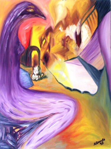 Pintura intitulada "sonho-duma-mulher.j…" por Assunção Carreto, Obras de arte originais, Óleo