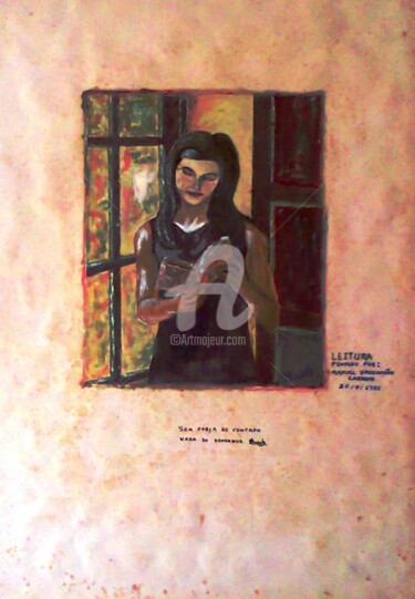 Painting titled "leitura.jpg" by Assunção Carreto, Original Artwork, Acrylic