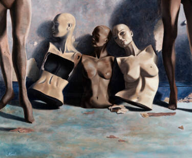 Peinture intitulée "Les Choses Muettes" par Manuel Dampeyroux, Œuvre d'art originale, Huile