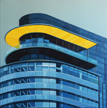 Painting titled "WORLD PORT CENTER /…" by Manuel Di Chiara, Original Artwork, Acrylic Mounted on Wood Stretcher frame