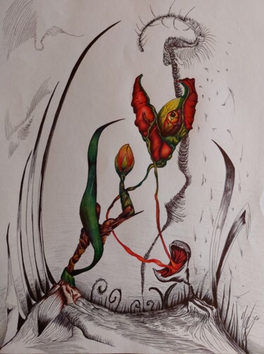 绘画 标题为“Eclosión” 由Manuel Garcia, 原创艺术品, 圆珠笔