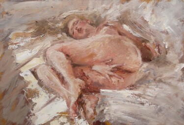 Painting titled "Blonde" by Manuel Leonardi, Original Artwork, Oil