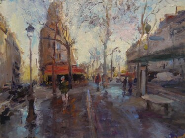 Painting titled "Boulevard St Martin…" by Manuel Leonardi, Original Artwork, Oil