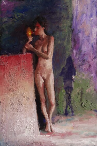 Painting titled "NUit debout" by Manuel Leonardi, Original Artwork, Oil