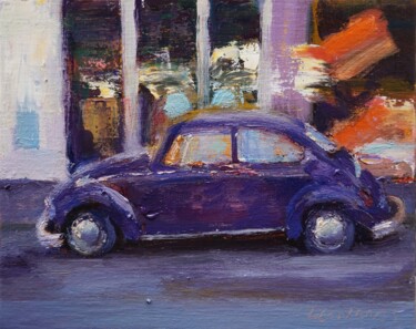 Painting titled "VW mauve" by Manuel Leonardi, Original Artwork, Oil
