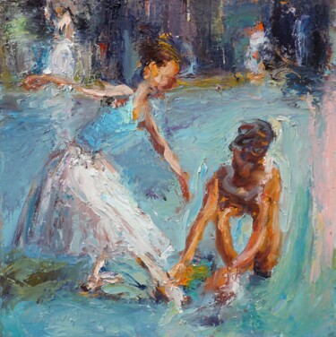 Peinture intitulée "Jeunes danseurs" par Manuel Leonardi, Œuvre d'art originale, Huile