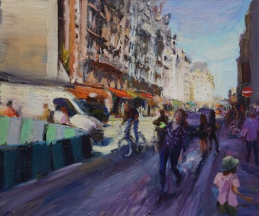 Peinture intitulée "Après midi , Paris" par Manuel Leonardi, Œuvre d'art originale, Huile