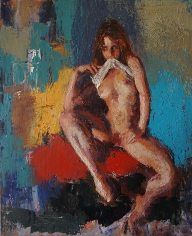 Ζωγραφική με τίτλο "Solène" από Manuel Leonardi, Αυθεντικά έργα τέχνης, Λάδι