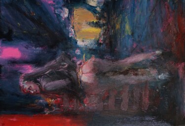 Painting titled "Nocturne , #ArtistS…" by Manuel Leonardi, Original Artwork, Oil