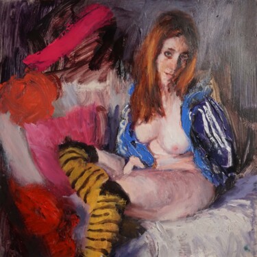 Painting titled "La Lucile" by Manuel Leonardi, Original Artwork, Oil