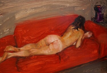 Peinture intitulée "Novembre rouge" par Manuel Leonardi, Œuvre d'art originale, Huile