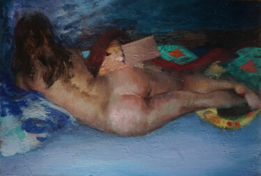 Painting titled "Sirène d'Aout 21" by Manuel Leonardi, Original Artwork, Oil