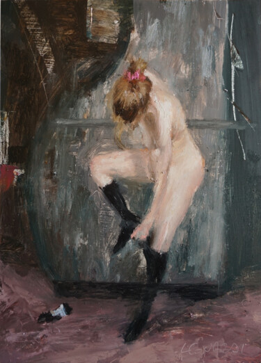 Painting titled "une sorte de danseu…" by Manuel Leonardi, Original Artwork, Oil