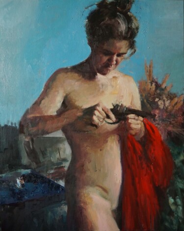 Painting titled "Découverte" by Manuel Leonardi, Original Artwork, Oil