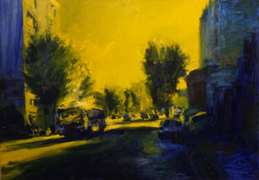 Картина под названием "Bus , après midi" - Manuel Leonardi, Подлинное произведение искусства, Масло Установлен на Деревянная…