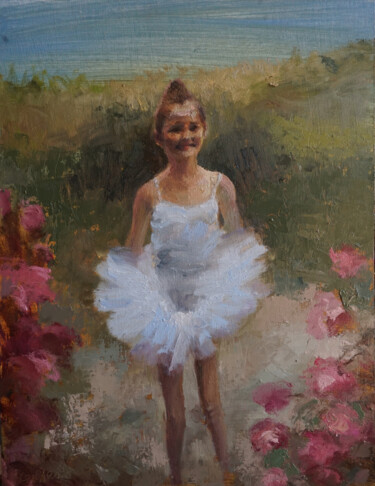 Painting titled "Jeune danseuse" by Manuel Leonardi, Original Artwork, Oil