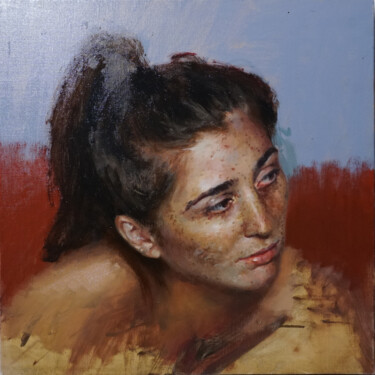 Painting titled "Lucile k" by Manuel Leonardi, Original Artwork, Oil