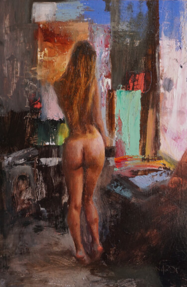 Painting titled "Petit modèle chéri" by Manuel Leonardi, Original Artwork, Oil