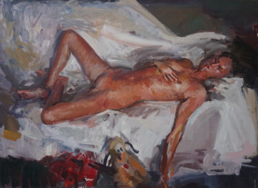 Painting titled "Joana 22" by Manuel Leonardi, Original Artwork, Oil