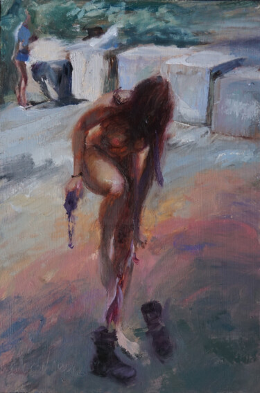 Malerei mit dem Titel "A l'ombre" von Manuel Leonardi, Original-Kunstwerk, Öl