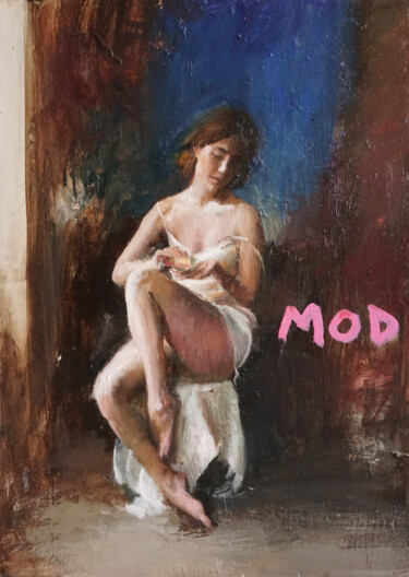 Картина под названием "Mod" - Manuel Leonardi, Подлинное произведение искусства, Масло