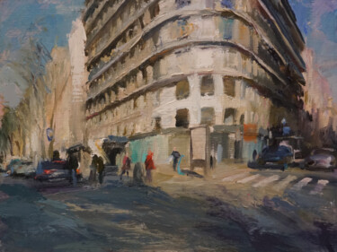 Pittura intitolato "Avenue Georges V" da Manuel Leonardi, Opera d'arte originale, Olio