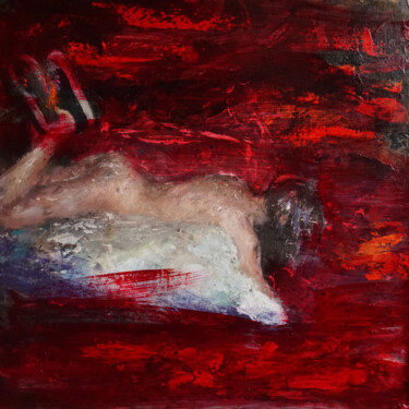 Malerei mit dem Titel "Scarlett" von Manuel Leonardi, Original-Kunstwerk, Öl