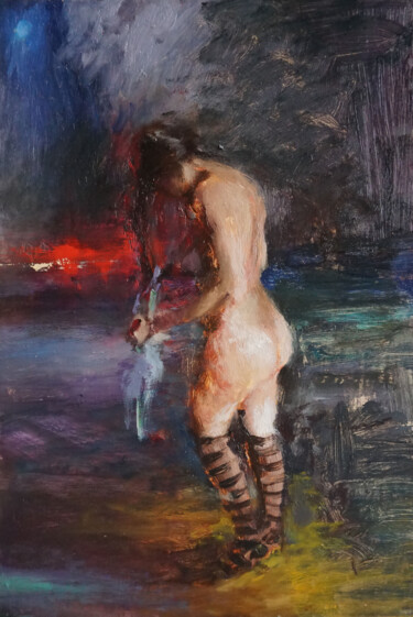 Peinture intitulée "Déchirure" par Manuel Leonardi, Œuvre d'art originale, Huile