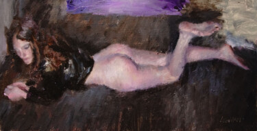 Pintura titulada "Pauline en blouson" por Manuel Leonardi, Obra de arte original, Oleo