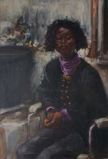 Painting titled "Elisabeth" by Manuel Leonardi, Original Artwork, Oil