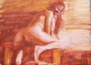 Painting titled "la bète" by Manuel Leonardi, Original Artwork, Oil