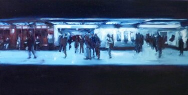 Peinture intitulée "RER juin 2010 3" par Manuel Leonardi, Œuvre d'art originale, Huile