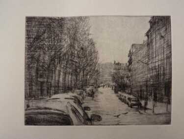 Gravures & estampes intitulée "Paris XIII, rue Cro…" par Manuel Leonardi, Œuvre d'art originale