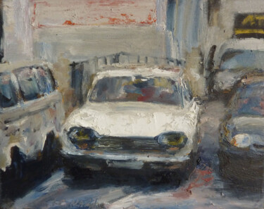 Malerei mit dem Titel "Peugeot 204" von Manuel Leonardi, Original-Kunstwerk