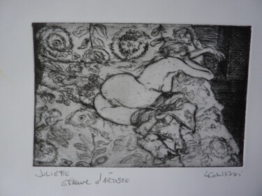 Gravures & estampes intitulée "Juliette" par Manuel Leonardi, Œuvre d'art originale, Eau-forte