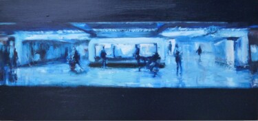 Schilderij getiteld "Petit RER" door Manuel Leonardi, Origineel Kunstwerk, Olie