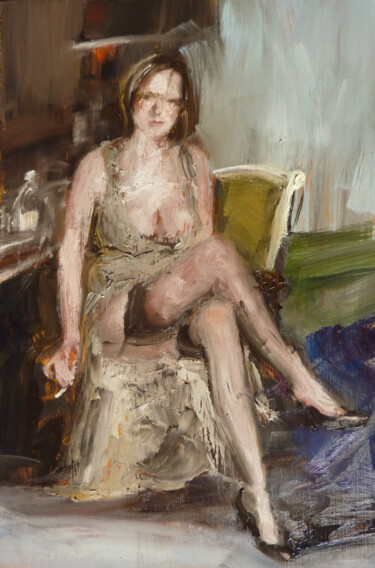 Painting titled "Marie Christine" by Manuel Leonardi, Original Artwork, Oil