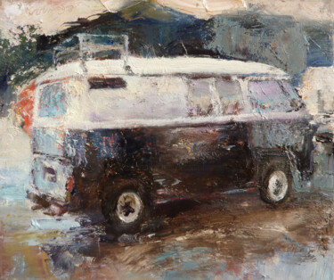 Painting titled "Combi VW" by Manuel Leonardi, Original Artwork, Oil