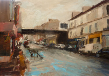 Painting titled "Paris,rue d'Avron,2…" by Manuel Leonardi, Original Artwork, Oil