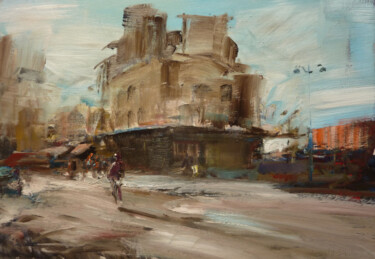 Painting titled "Paris,Bastille" by Manuel Leonardi, Original Artwork, Oil