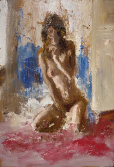 Painting titled "Veronique" by Manuel Leonardi, Original Artwork, Oil