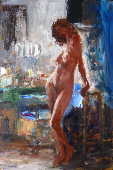Painting titled "Atelier" by Manuel Leonardi, Original Artwork, Oil