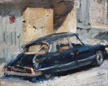 Schilderij getiteld "DS citroen" door Manuel Leonardi, Origineel Kunstwerk, Olie