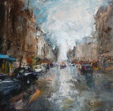 Peinture intitulée "Paris,Avenue Ledru…" par Manuel Leonardi, Œuvre d'art originale, Huile